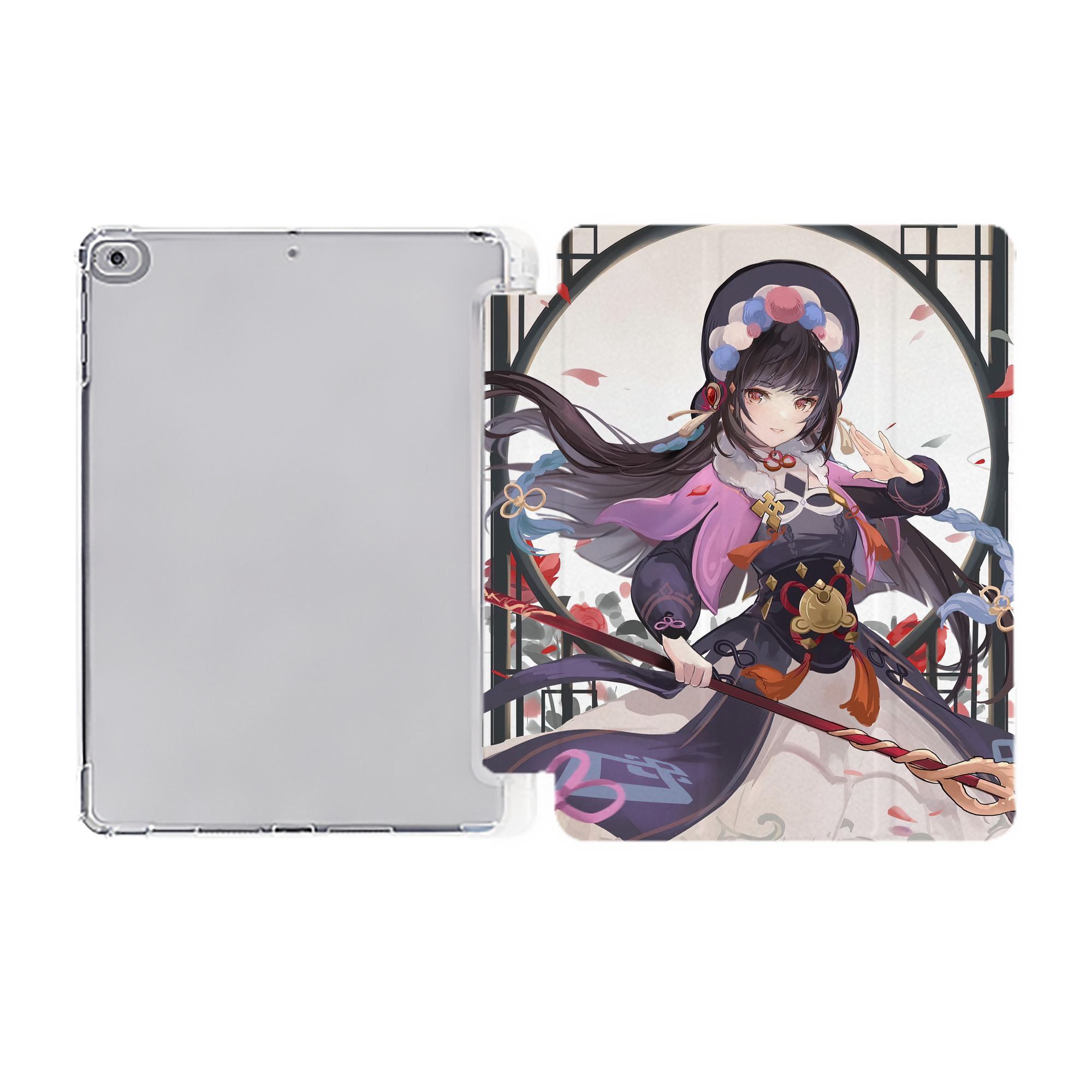 げんし神 genshin IPad ケース ペン収納付き 三つ折りスタンド PUレザー×シリコン 対応機種9.5/10.5/10.9インチ